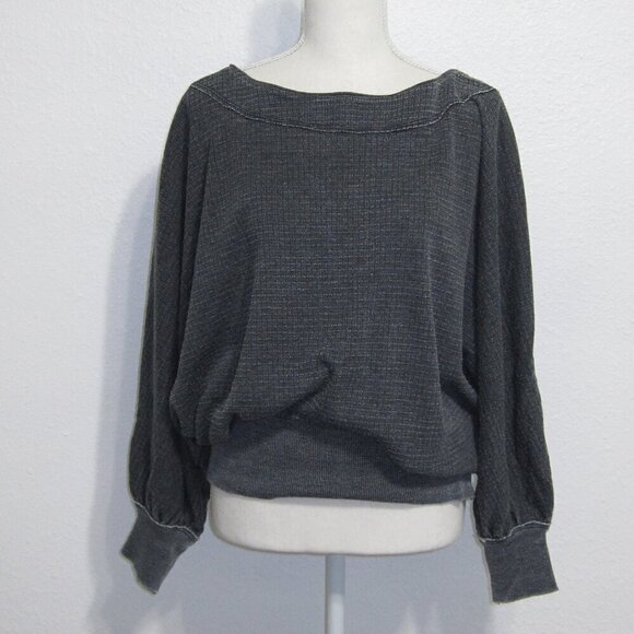 WE THE FREE Willow Thermal Women's Size Small Gray Dolman Off The Shoulder Tunic - Picture 10 of 10